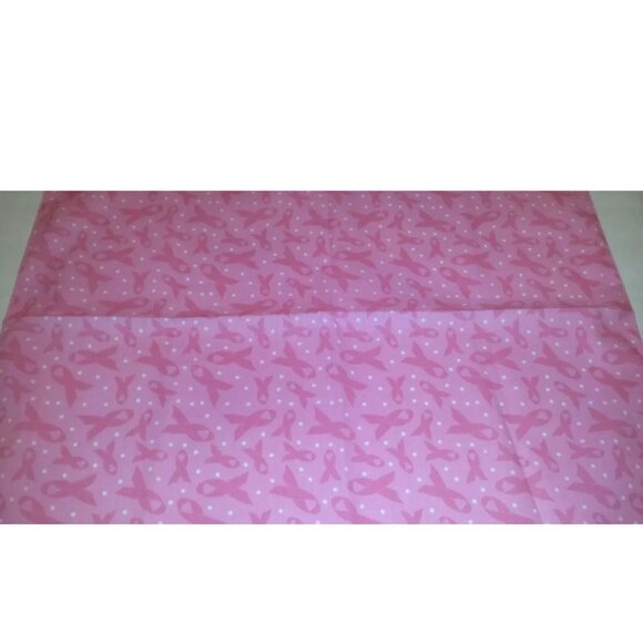 Set of 2 Breast Cancer Awareness Bandannas Pink Square Scarf with Pink Ribbons - Picture 3 of 3